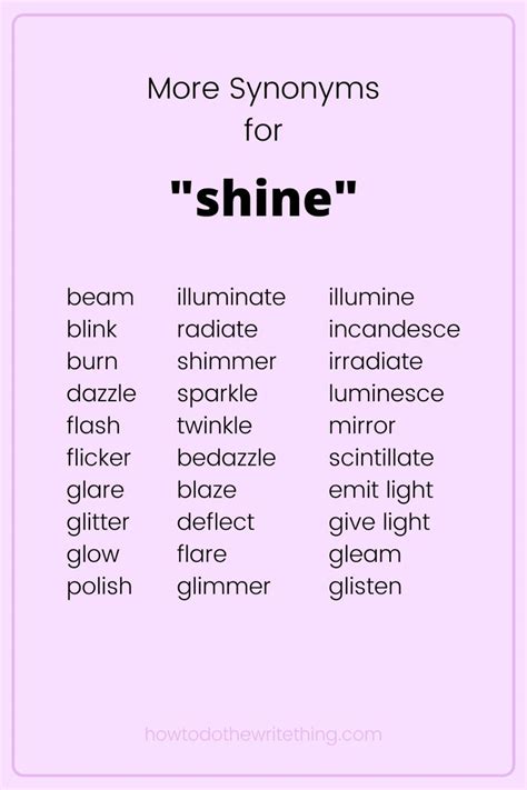 you will be shining. . Synonyms for shine